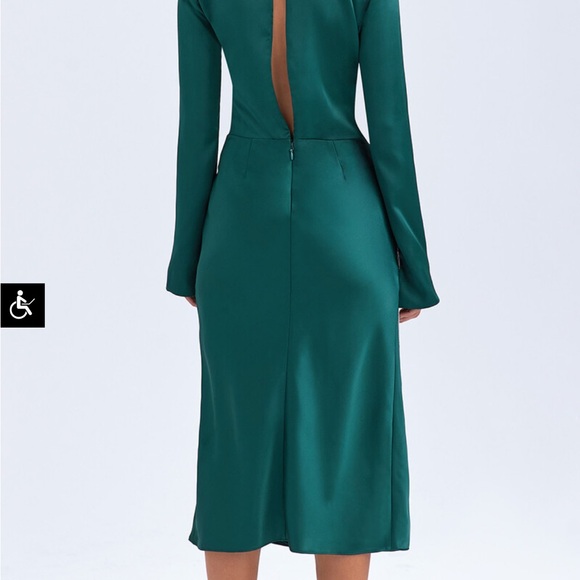 HouseofCB Elegant Green Satin Midi Dress - Picture 6 of 7